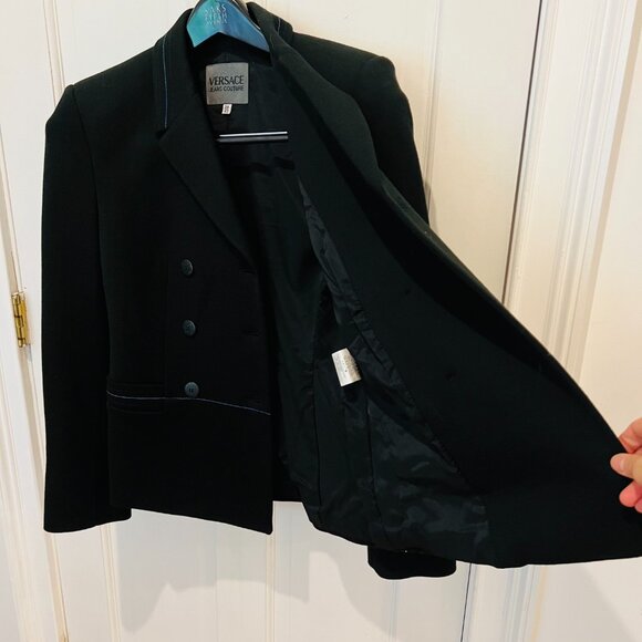 Versace Jeans Couture Double Breast Blazer Jacket and Skirt Suit Set EU 42 US 8 - Picture 4 of 16